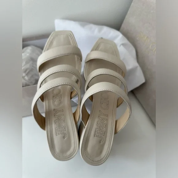Jimmy Choo White Bridal Sandals size 7-7/5 - Picture 3 of 5